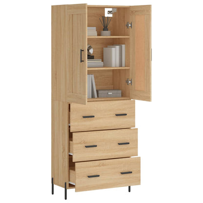 Highboard Sonoma-Eiche 69,5x34x180 cm Holzwerkstoff