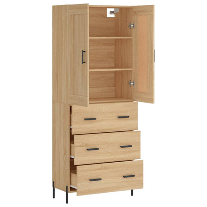 Highboard Sonoma-Eiche 69,5x34x180 cm Holzwerkstoff