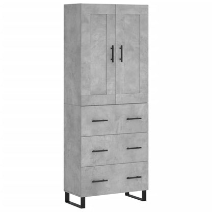 Highboard Betongrau 69,5x34x180 cm Holzwerkstoff