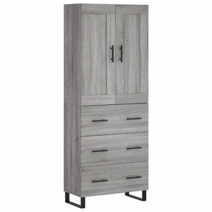 Highboard Grau Sonoma 69,5x34x180 cm Holzwerkstoff