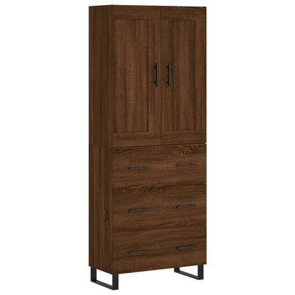 Highboard Braun Eichen-Optik 69,5x34x180 cm Holzwerkstoff