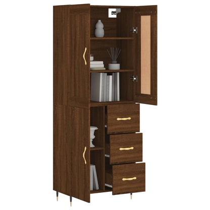 Highboard Braun Eichen-Optik 69,5x34x180 cm Holzwerkstoff