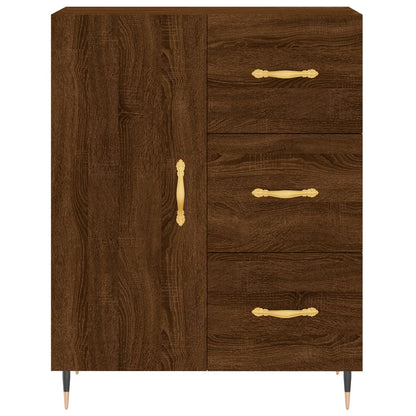 Highboard Braun Eichen-Optik 69,5x34x180 cm Holzwerkstoff