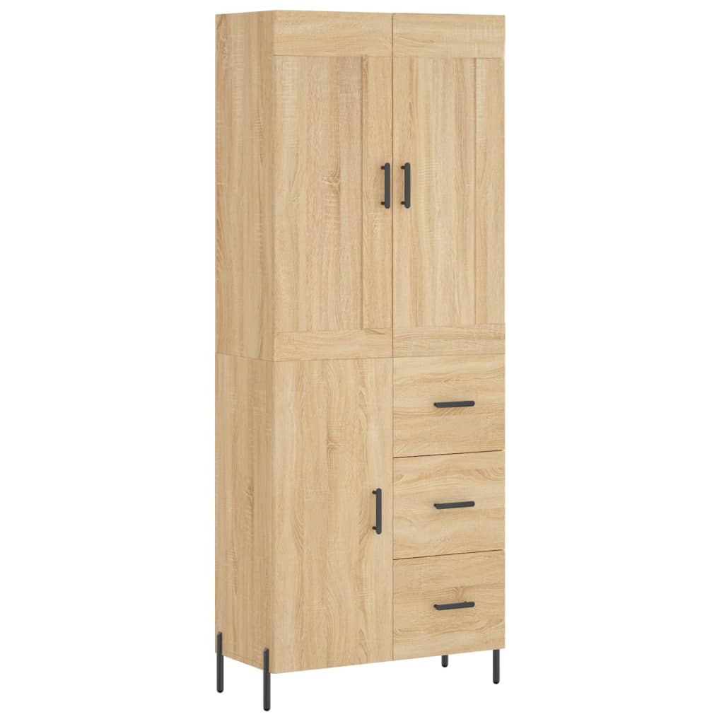 Highboard Sonoma-Eiche 69,5x34x180 cm Holzwerkstoff