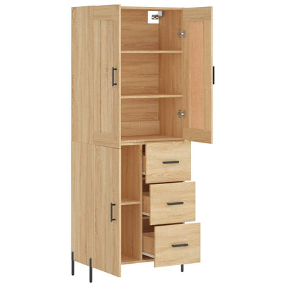 Highboard Sonoma-Eiche 69,5x34x180 cm Holzwerkstoff