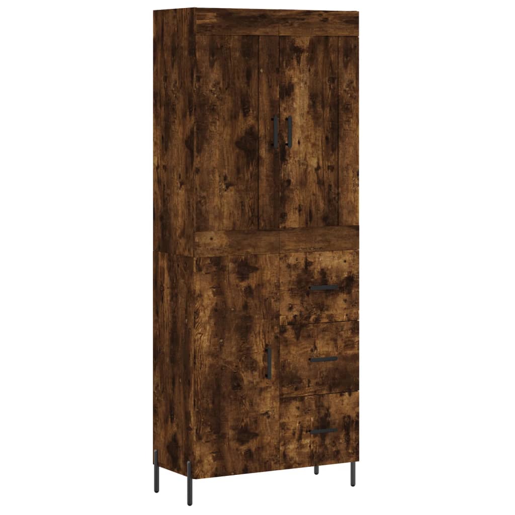 Highboard Räuchereiche 69,5x34x180 cm Holzwerkstoff