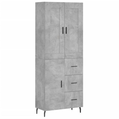 Highboard Betongrau 69,5x34x180 cm Holzwerkstoff