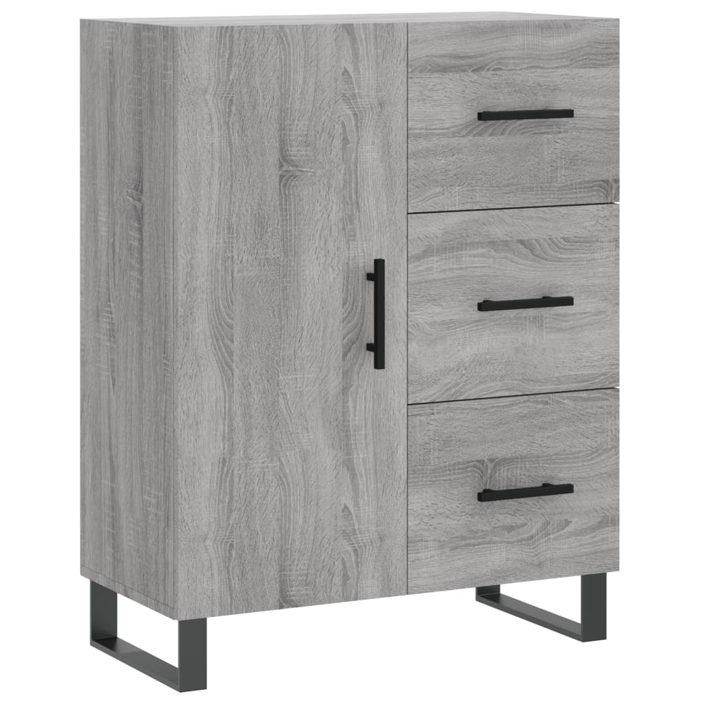 Highboard Grau Sonoma 69,5x34x180 cm Holzwerkstoff