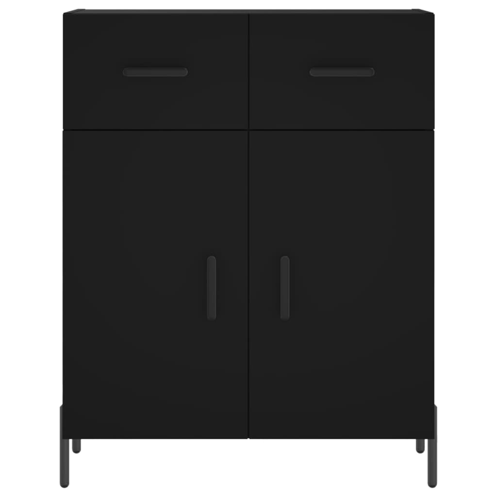 Highboard Schwarz 69,5x34x180 cm Holzwerkstoff