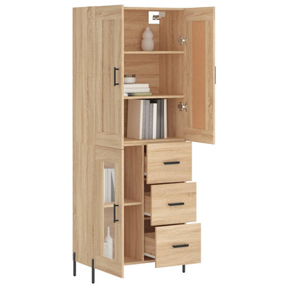 Highboard Sonoma-Eiche 69,5x34x180 cm Holzwerkstoff