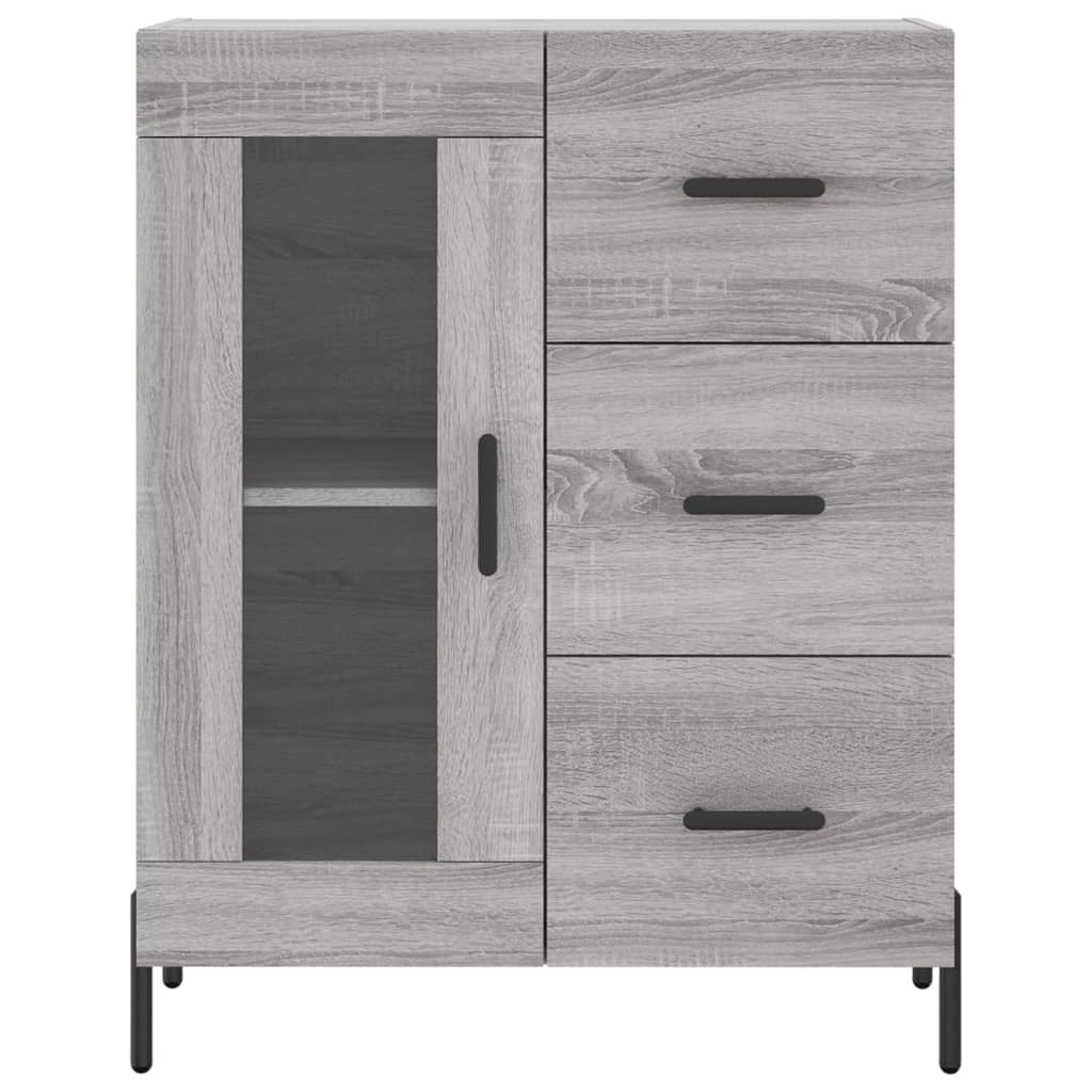 Highboard Grau Sonoma 69,5x34x180 cm Holzwerkstoff