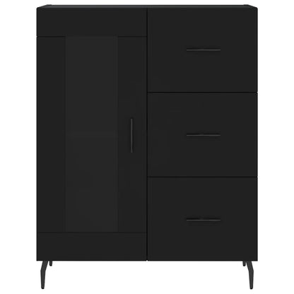 Highboard Schwarz 69,5x34x180 cm Holzwerkstoff