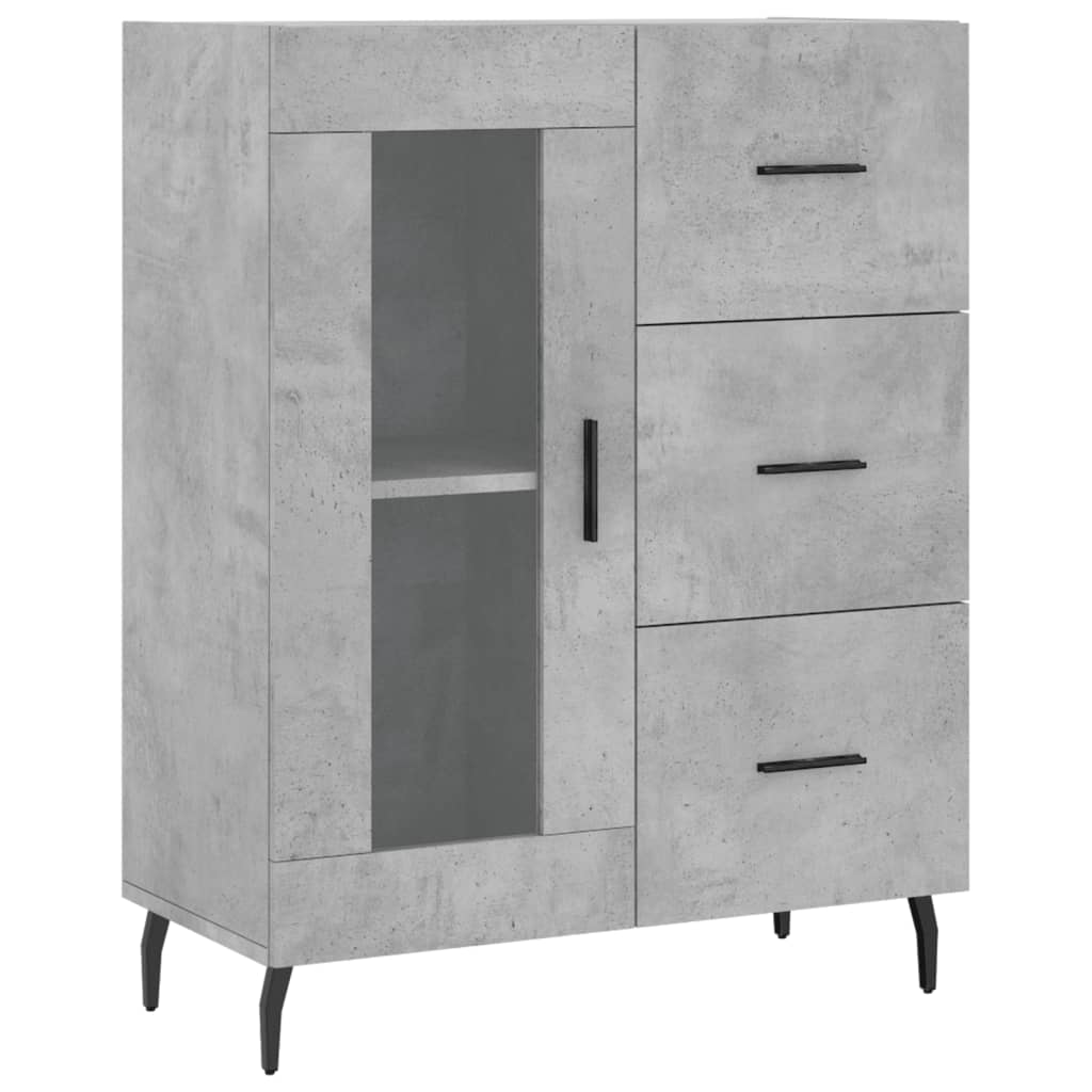 Highboard Betongrau 69,5x34x180 cm Holzwerkstoff