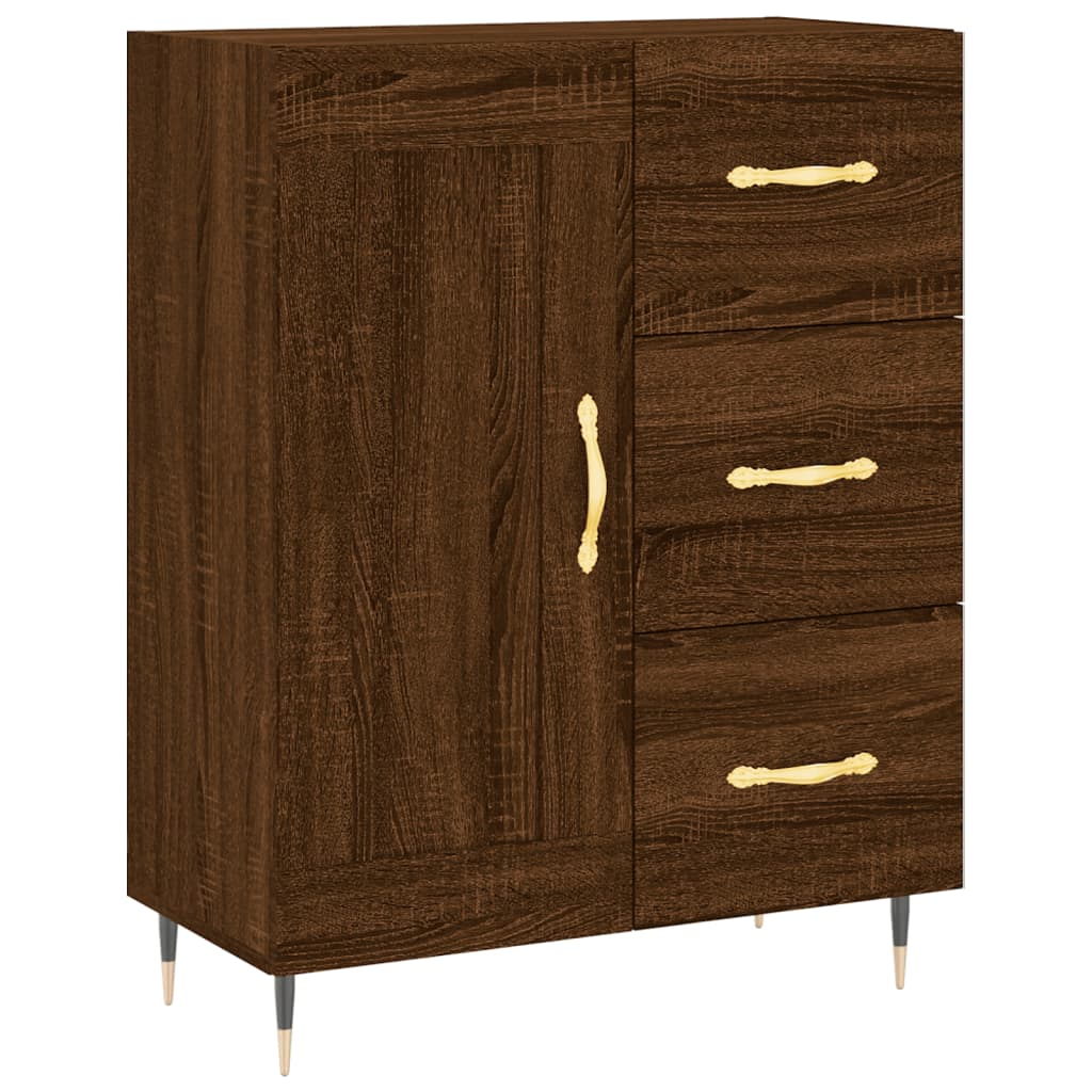 Highboard Braun Eichen-Optik 69,5x34x180 cm Holzwerkstoff