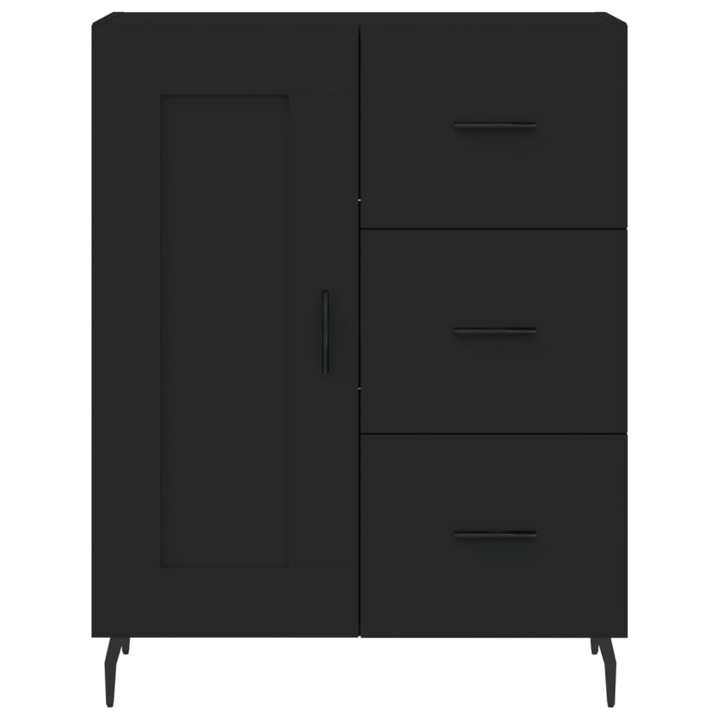 Highboard Schwarz 69,5x34x180 cm Holzwerkstoff