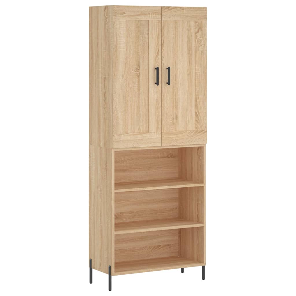 Highboard Sonoma-Eiche 69,5x34x180 cm Holzwerkstoff