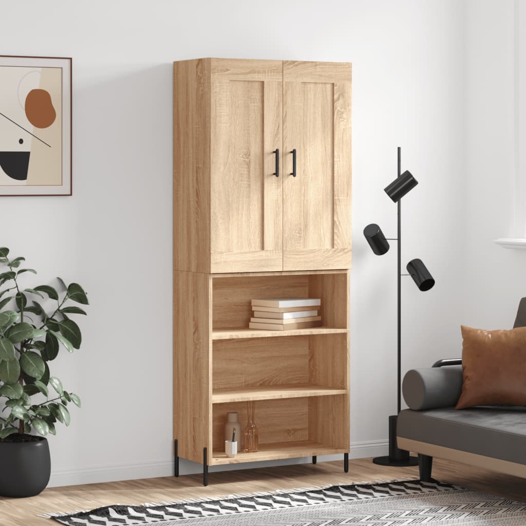 Highboard Sonoma-Eiche 69,5x34x180 cm Holzwerkstoff