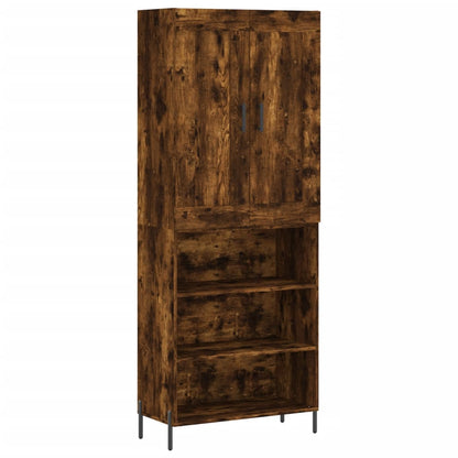 Highboard Räuchereiche 69,5x34x180 cm Holzwerkstoff