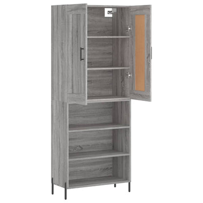 Highboard Grau Sonoma 69,5x34x180 cm Holzwerkstoff