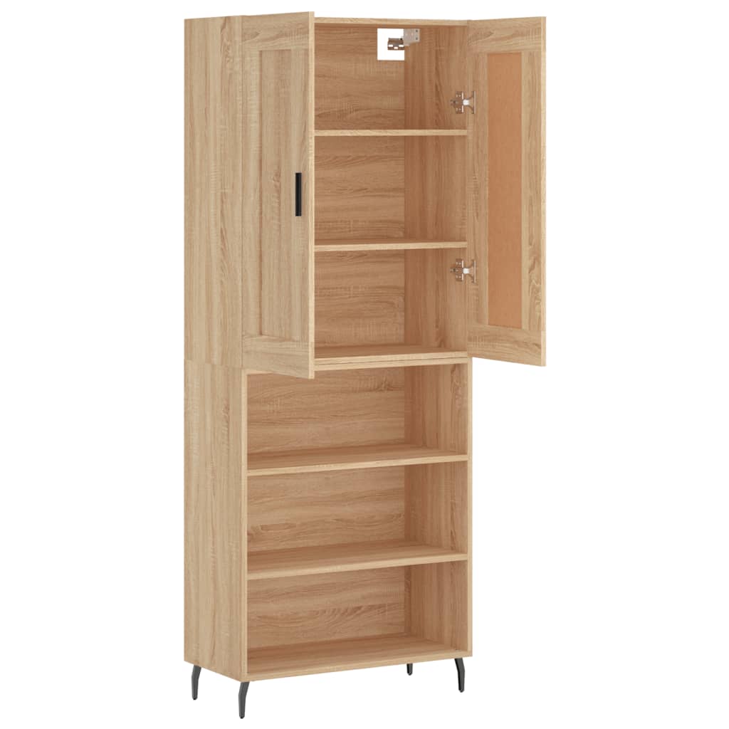 Highboard Sonoma-Eiche 69,5x34x180 cm Holzwerkstoff