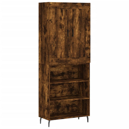 Highboard Räuchereiche 69,5x34x180 cm Holzwerkstoff