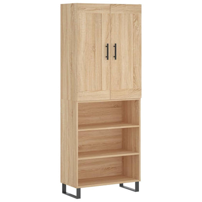 Highboard Sonoma-Eiche 69,5x34x180 cm Holzwerkstoff