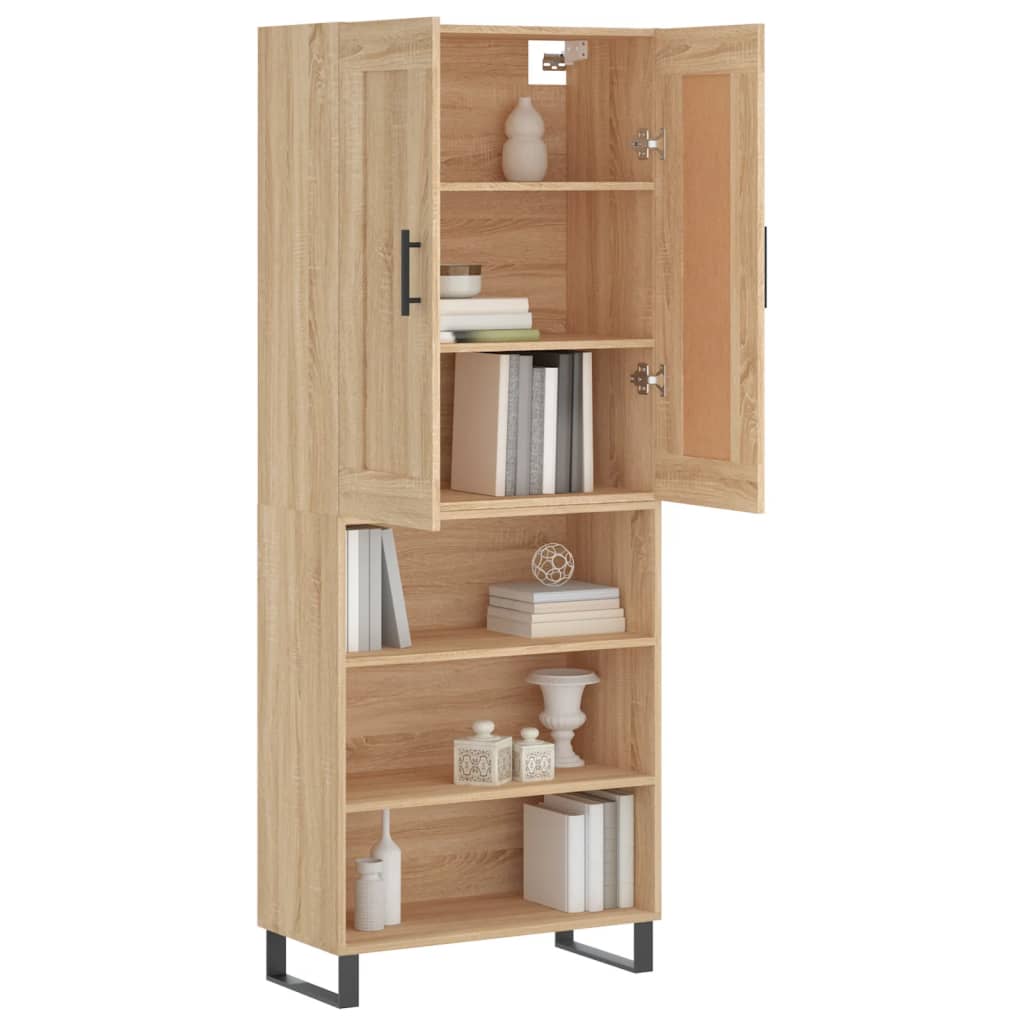 Highboard Sonoma-Eiche 69,5x34x180 cm Holzwerkstoff