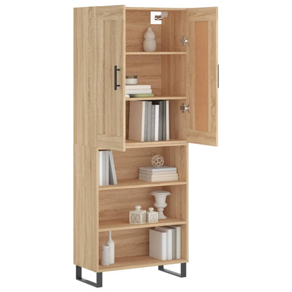 Highboard Sonoma-Eiche 69,5x34x180 cm Holzwerkstoff