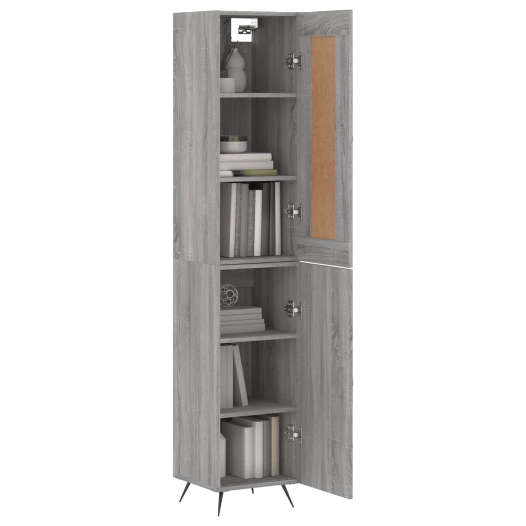 Highboard Grau Sonoma 34,5x34x180 cm Holzwerkstoff