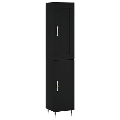 Highboard Schwarz 34,5x34x180 cm Holzwerkstoff