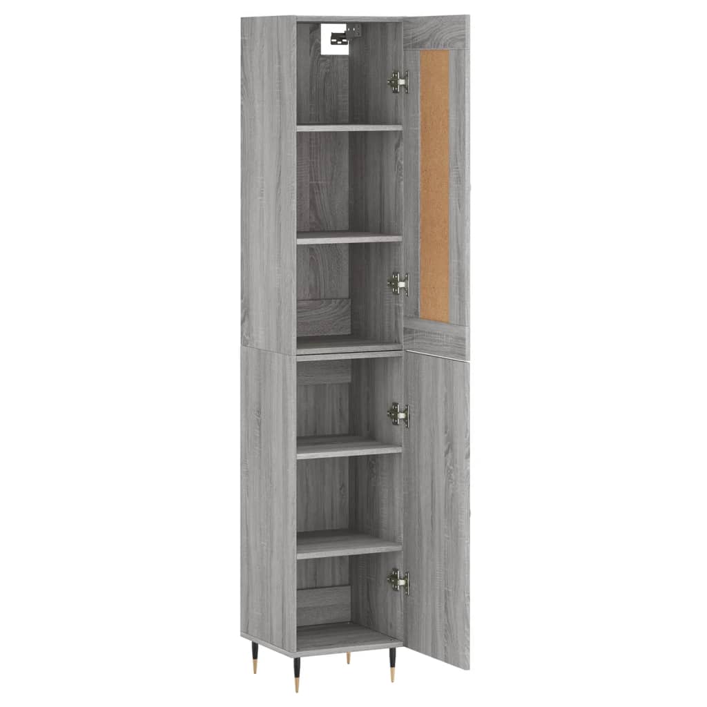 Highboard Grau Sonoma 34,5x34x180 cm Holzwerkstoff