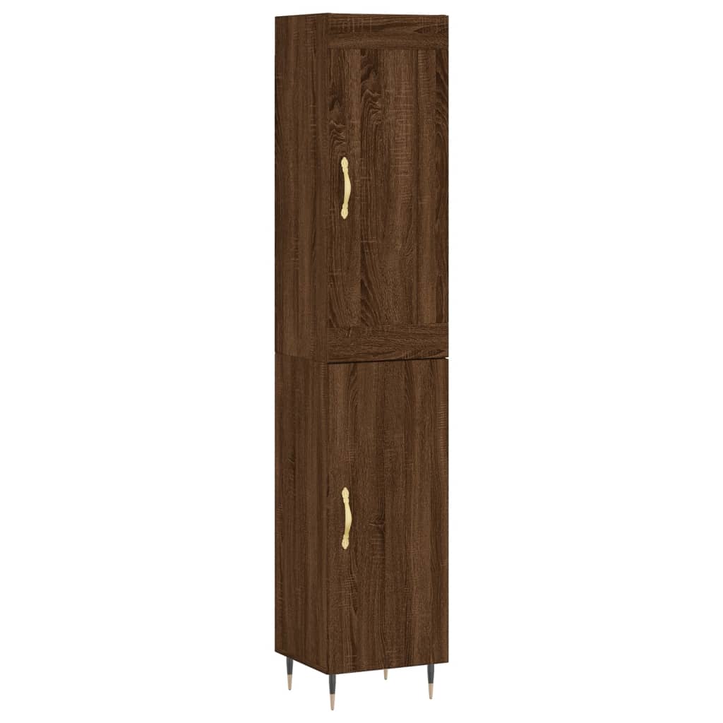 Highboard Braun Eichen-Optik 34,5x34x180 cm Holzwerkstoff