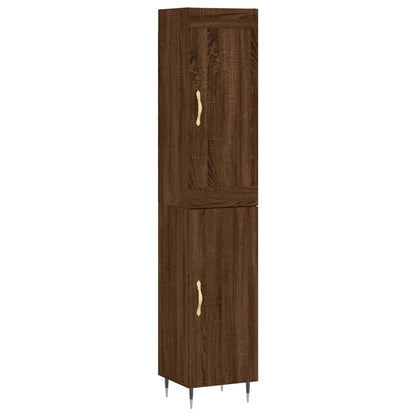 Highboard Braun Eichen-Optik 34,5x34x180 cm Holzwerkstoff