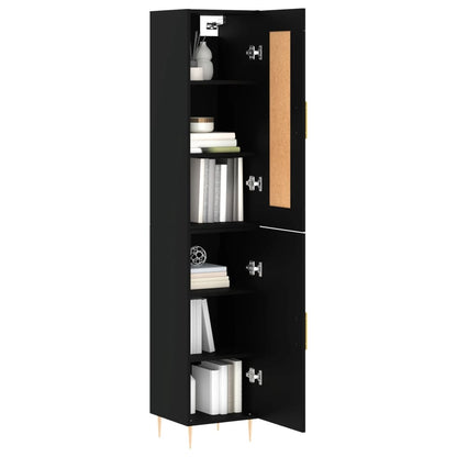 Highboard Schwarz 34,5x34x180 cm Holzwerkstoff