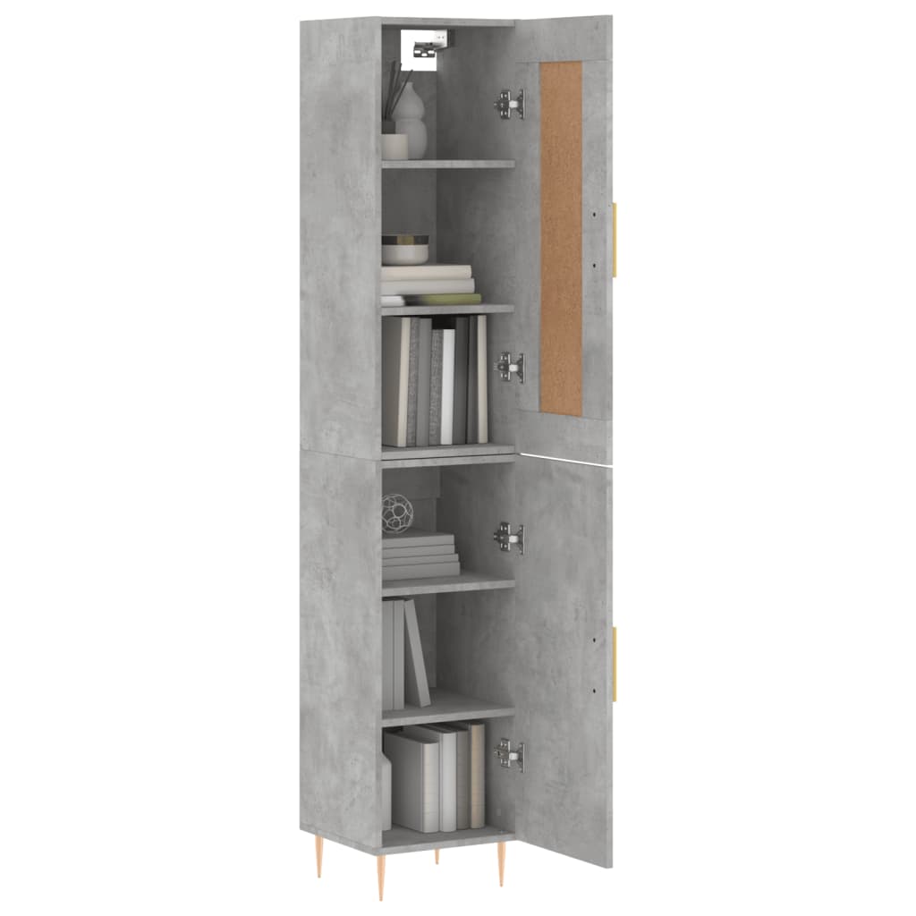 Highboard Betongrau 34,5x34x180 cm Holzwerkstoff