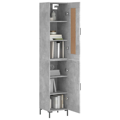 Highboard Betongrau 34,5x34x180 cm Holzwerkstoff