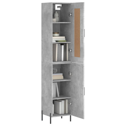 Highboard Betongrau 34,5x34x180 cm Holzwerkstoff