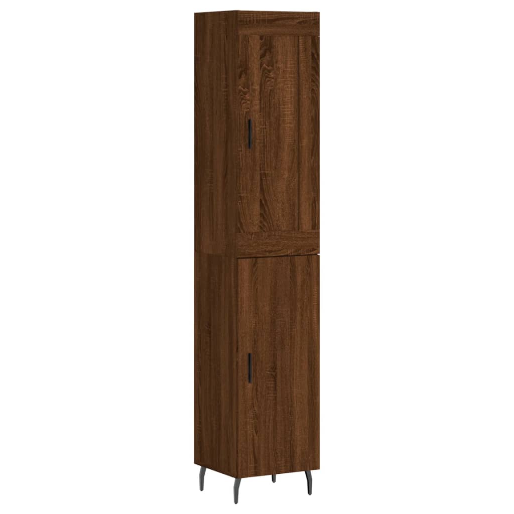 Highboard Braun Eichen-Optik 34,5x34x180 cm Holzwerkstoff