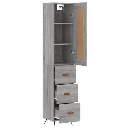 Highboard Grau Sonoma 34,5x34x180 cm Holzwerkstoff