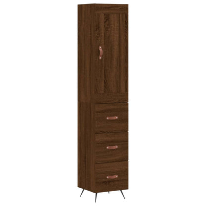 Highboard Braun Eichen-Optik 34,5x34x180 cm Holzwerkstoff