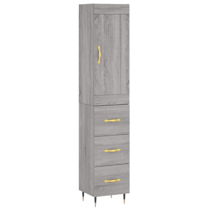 Highboard Grau Sonoma 34,5x34x180 cm Holzwerkstoff