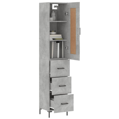 Highboard Betongrau 34,5x34x180 cm Holzwerkstoff