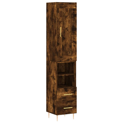 Highboard Räuchereiche 34,5x34x180 cm Holzwerkstoff