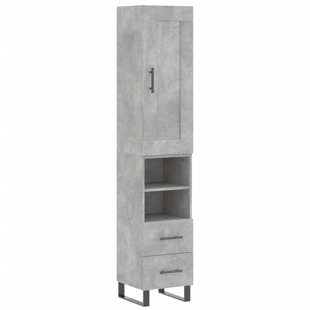 Highboard Betongrau 34,5x34x180 cm Holzwerkstoff