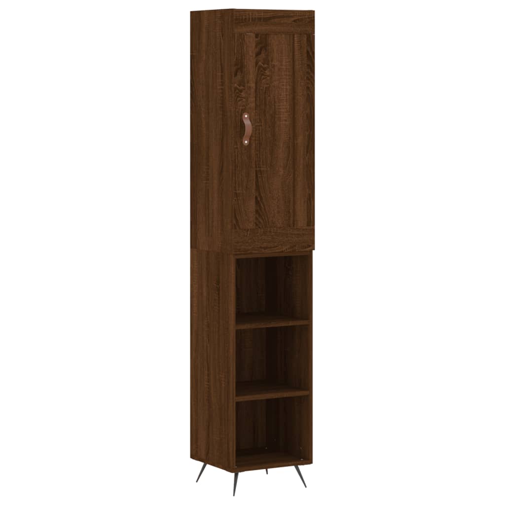 Highboard Braun Eichen-Optik 34,5x34x180 cm Holzwerkstoff