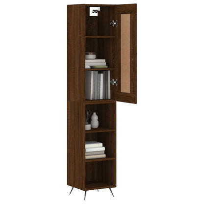 Highboard Braun Eichen-Optik 34,5x34x180 cm Holzwerkstoff