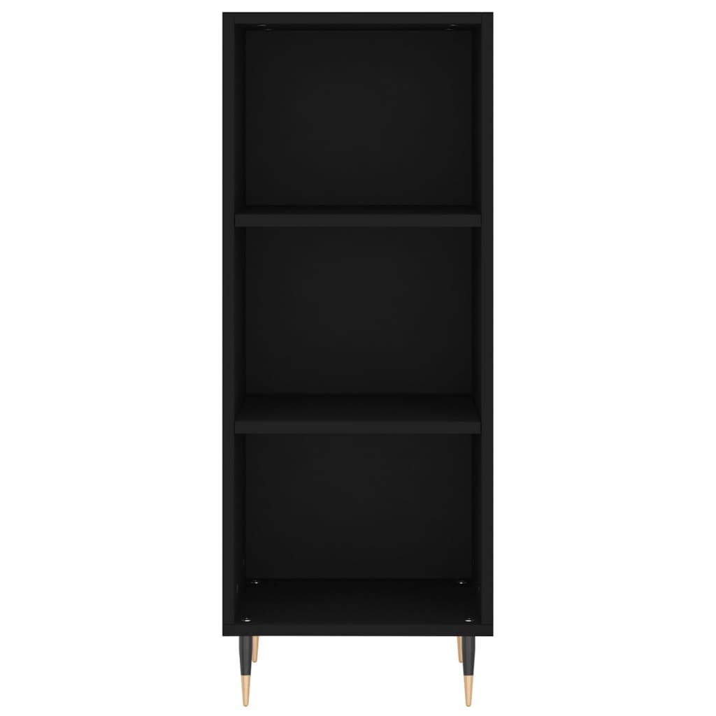 Highboard Schwarz 34,5x34x180 cm Holzwerkstoff