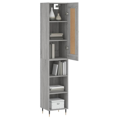 Highboard Grau Sonoma 34,5x34x180 cm Holzwerkstoff