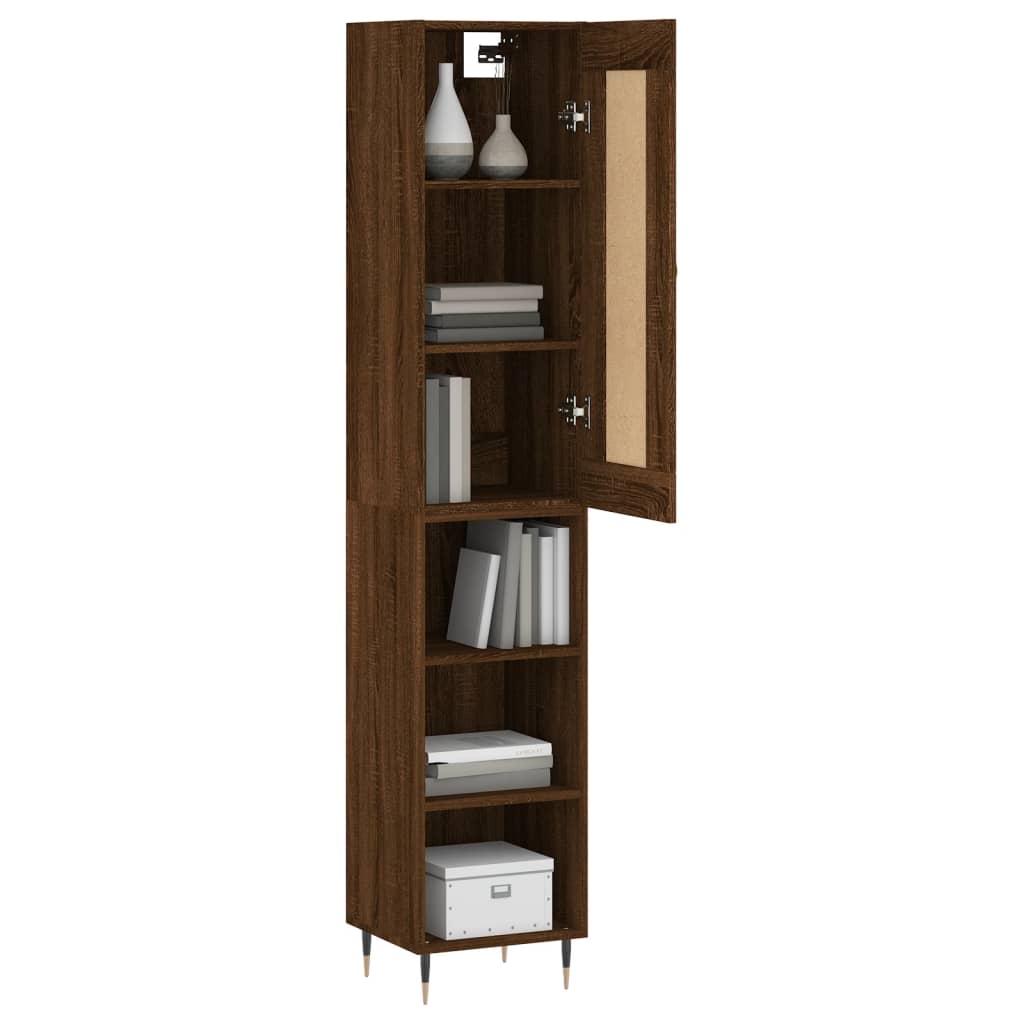 Highboard Braun Eichen-Optik 34,5x34x180 cm Holzwerkstoff