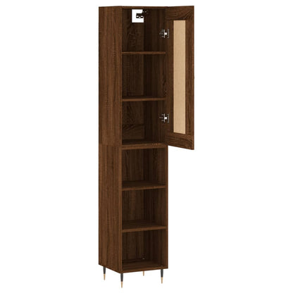 Highboard Braun Eichen-Optik 34,5x34x180 cm Holzwerkstoff